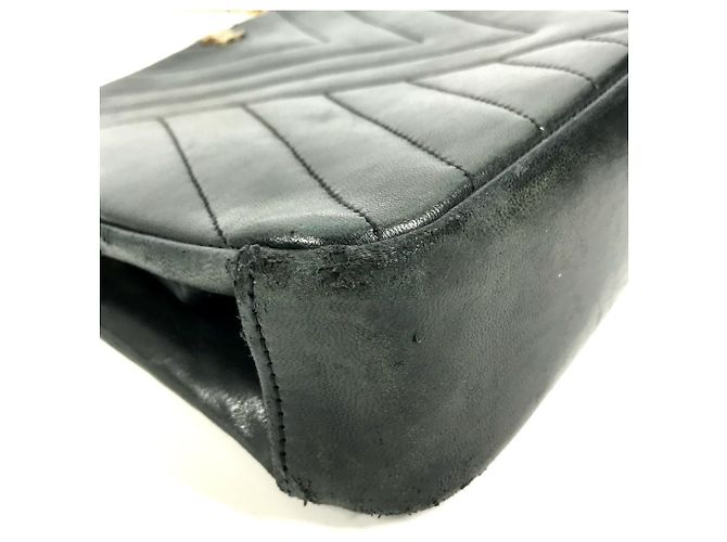 Timeless Chanel Vintage CC Coco Mark Logo Kettentasche Schwarz Golden - Ansicht 7