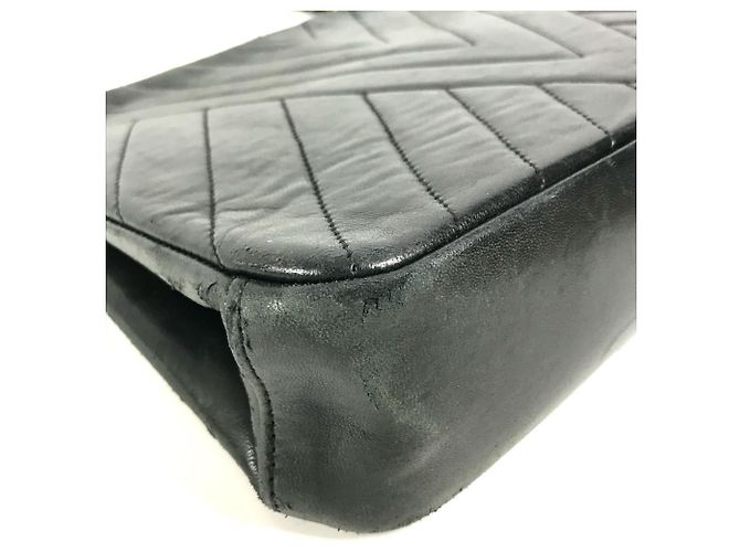 Timeless Chanel Vintage CC Coco Mark Logo Kettentasche Schwarz Golden - Ansicht 8
