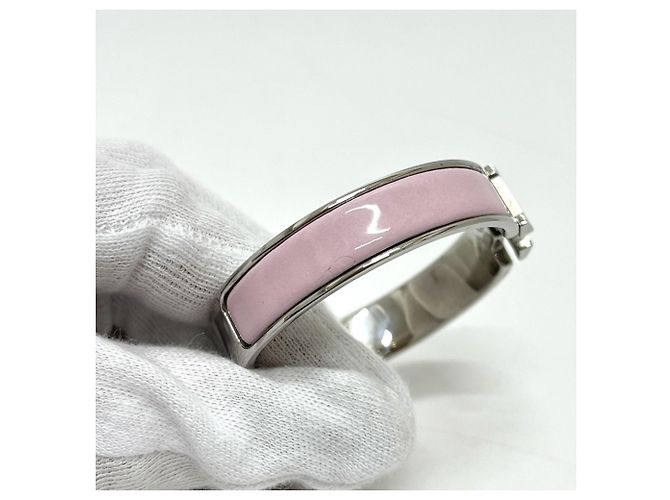 Hermès Hermes Clic Clac PM Armreif Silber Pink - Ansicht 10