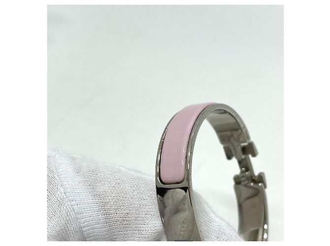 Hermès Hermes Clic Clac PM Armreif Silber Pink - Ansicht 11