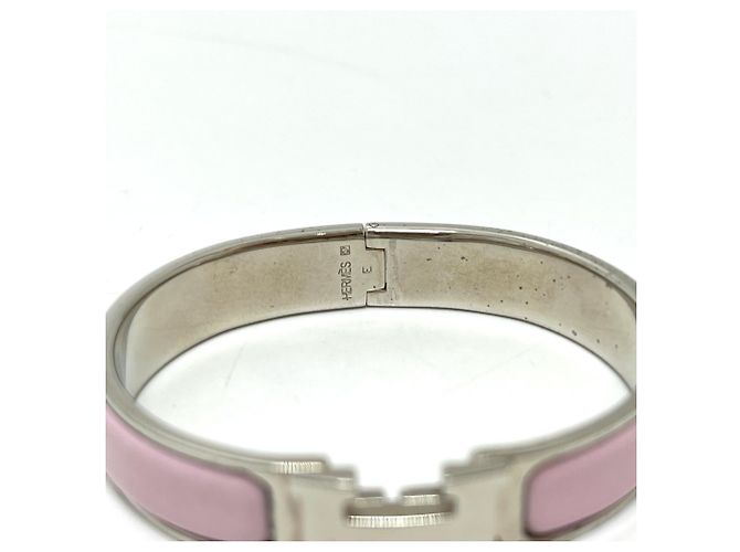 Hermès Hermes Clic Clac PM Armreif Silber Pink - Ansicht 5