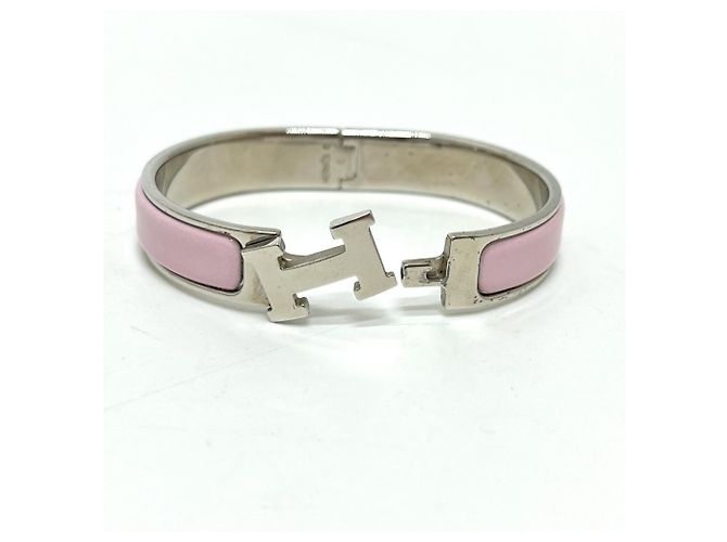 Hermès Hermes Clic Clac PM Armreif Silber Pink - Ansicht 9