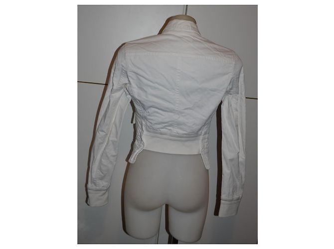 Dsquared2 White Cotton Military Jacket with Gold Buttons - view 6