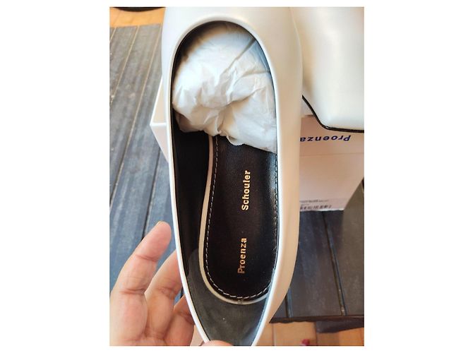 Bailarinas Proenza Schouler de cuero blanco - vista 5