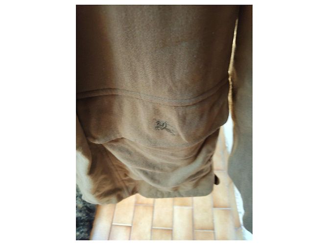 Burberrys Vintage Nova Check Lined Wool Coat Brown Beige - view 3