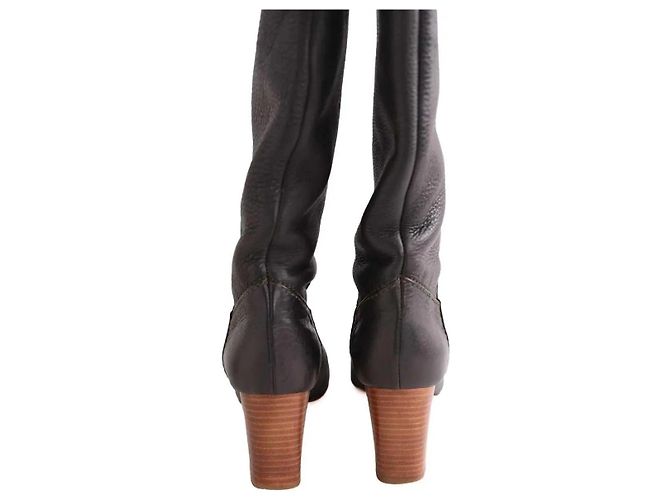 Botas de couro pretas Chloé Preto - vista 2