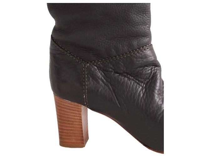 Botas de couro pretas Chloé Preto - vista 4