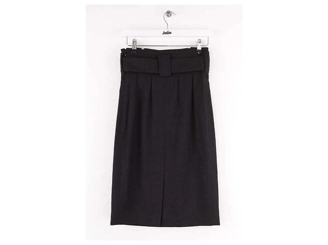 Falda Yves Saint Laurent de lana antracita Gris antracita - vista 3