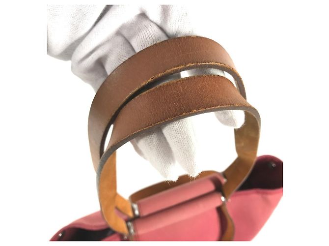 Hermès Borsa a tracolla Hermes Cabas Elan PM Vertical Marrone Rosso - vista 11