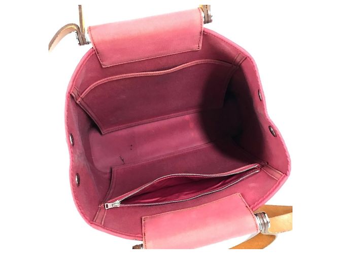 Hermès Borsa a tracolla Hermes Cabas Elan PM Vertical Marrone Rosso - vista 14