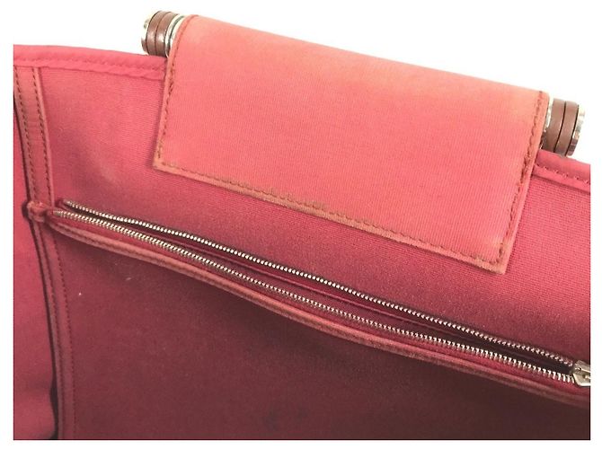 Hermès Borsa a tracolla Hermes Cabas Elan PM Vertical Marrone Rosso - vista 17