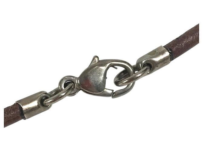 Hermès Hermes Cheval Horse Accessory Choker Marrone Argento - vista 12
