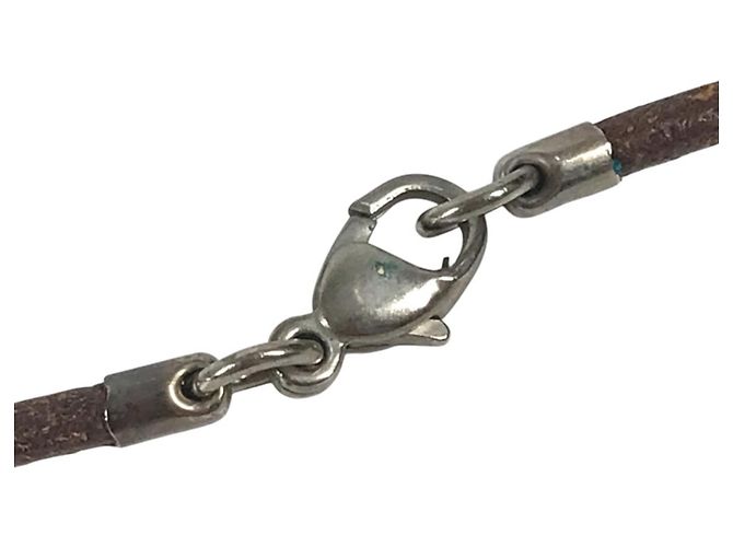 Hermès Hermes Cheval Horse Accessory Choker Marrone Argento - vista 13