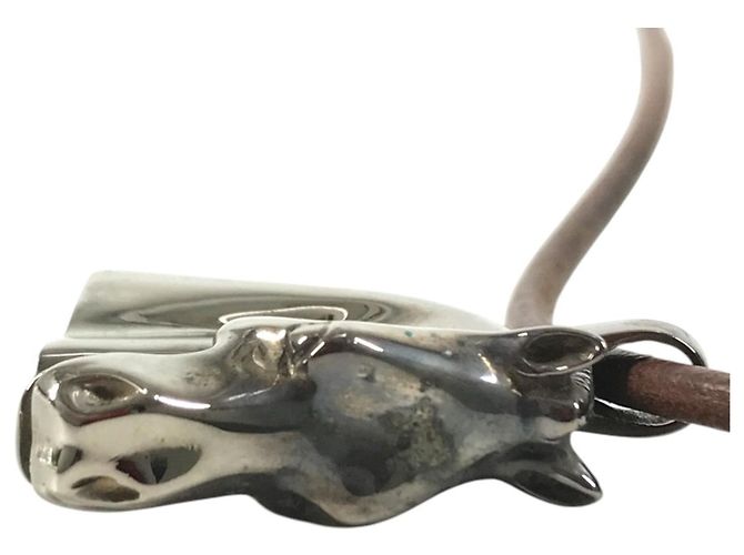 Hermès Hermes Cheval Horse Accessory Choker Marrone Argento - vista 7