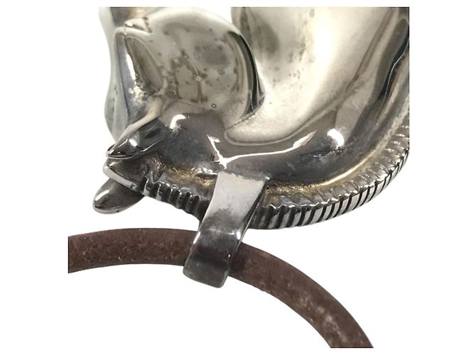 Hermès Hermes Cheval Horse Accessory Choker Marrone Argento - vista 9