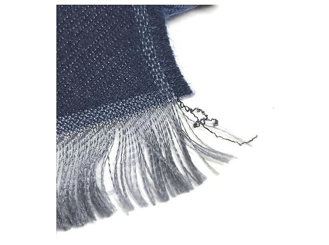 Sciarpa in lana e seta Monogram Louis Vuitton Blu Monogramma - vista 10