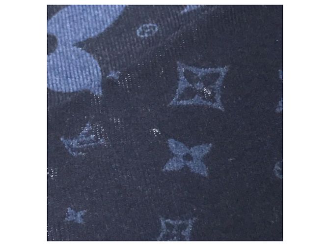 Sciarpa in lana e seta Monogram Louis Vuitton Blu Monogramma - vista 11