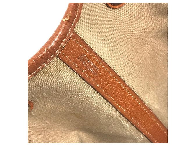 Borsa a spalla in pelle e tela Garden Party PM di Hermès Arancione - vista 12