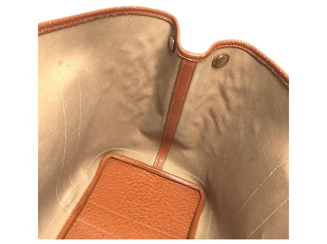 Borsa a spalla in pelle e tela Garden Party PM di Hermès Arancione - vista 14