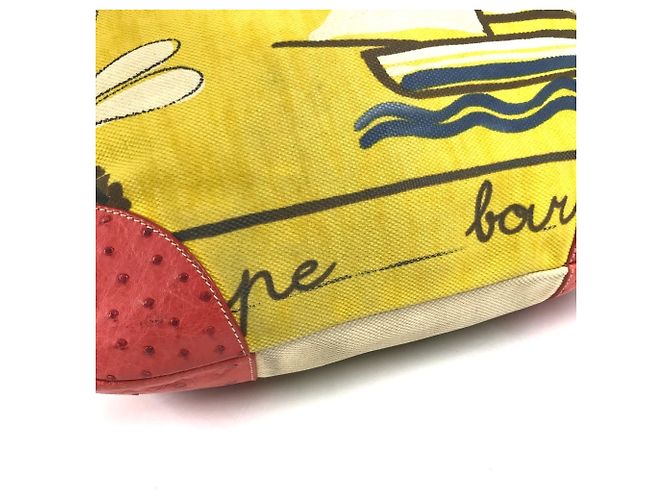 Bolsa de ombro e tote com estampa total da Prada Vermelho Bege Amarelo - vista 10