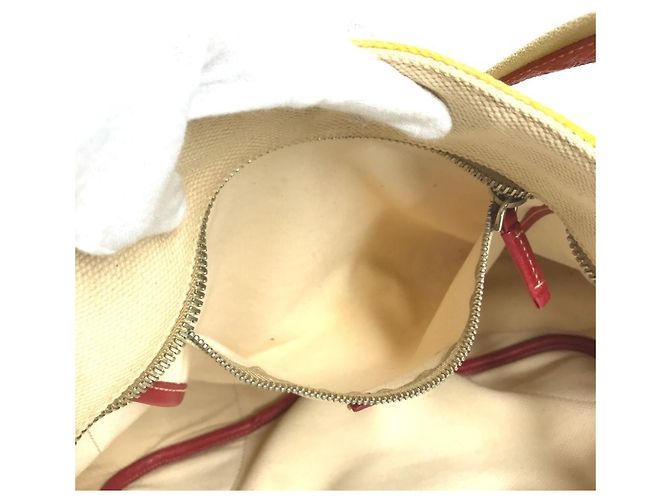 Bolsa de ombro e tote com estampa total da Prada Vermelho Bege Amarelo - vista 12