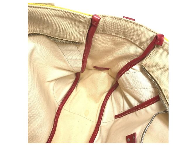 Bolsa de ombro e tote com estampa total da Prada Vermelho Bege Amarelo - vista 13