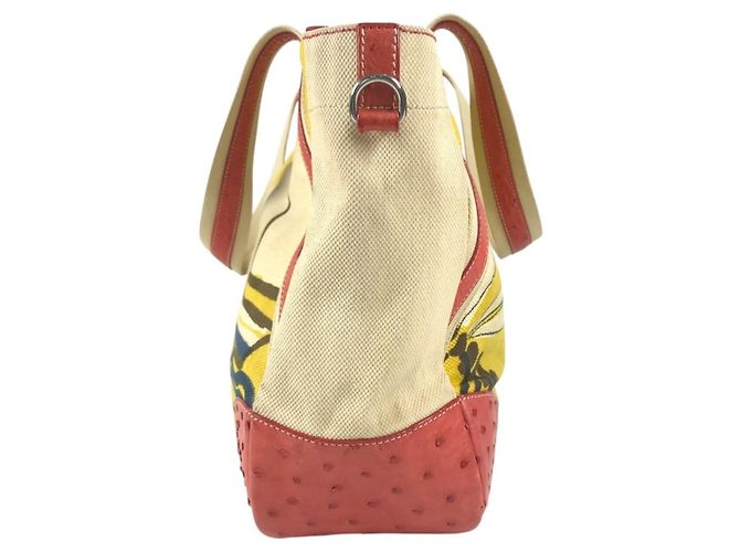 Bolsa de ombro e tote com estampa total da Prada Vermelho Bege Amarelo - vista 3