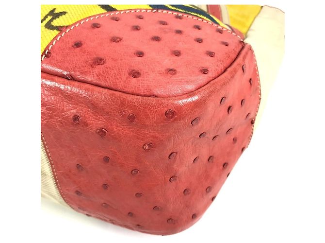 Bolsa de ombro e tote com estampa total da Prada Vermelho Bege Amarelo - vista 6