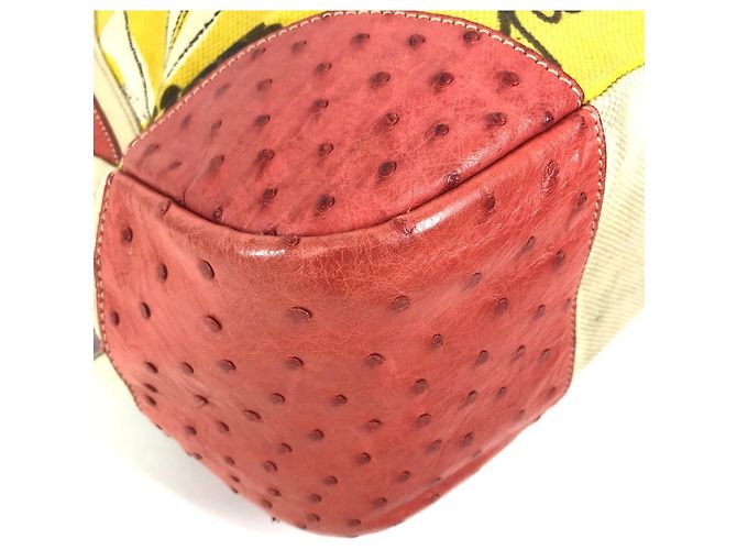 Bolsa de ombro e tote com estampa total da Prada Vermelho Bege Amarelo - vista 7