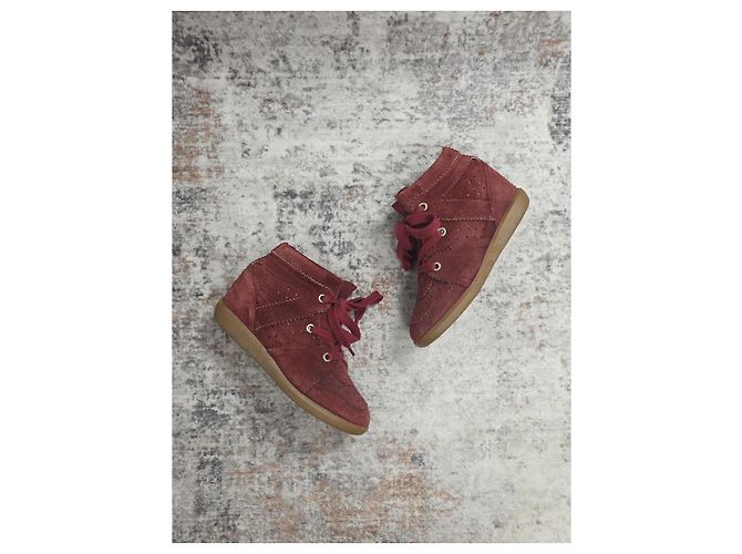 Isabel Marant Bobby High-Top-Sneaker Bordeaux Wildleder - Ansicht 2