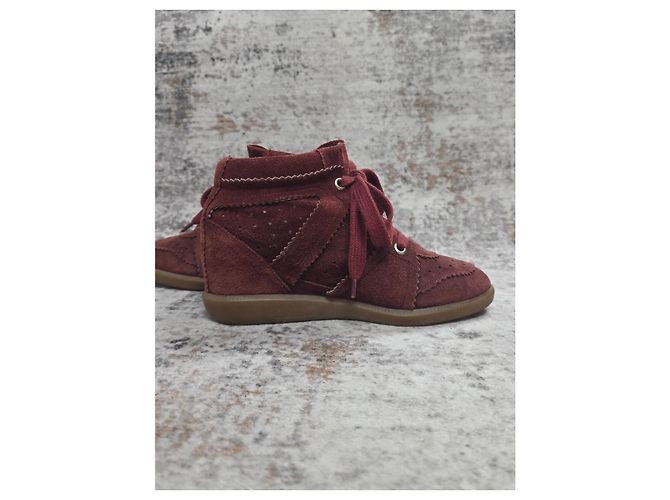 Isabel Marant Bobby High-Top-Sneaker Bordeaux Wildleder - Ansicht 4