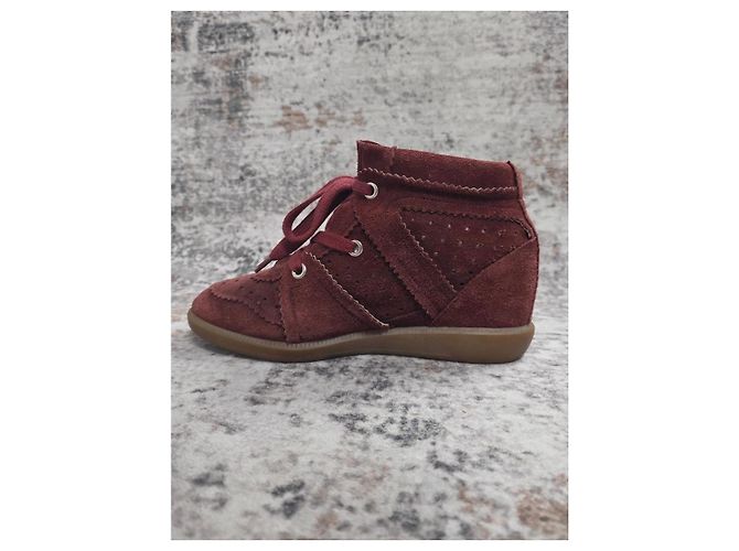 Isabel Marant Bobby High-Top-Sneaker Bordeaux Wildleder - Ansicht 5