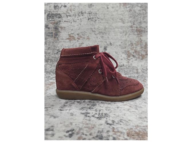 Isabel Marant Bobby High-Top-Sneaker Bordeaux Wildleder - Ansicht 6