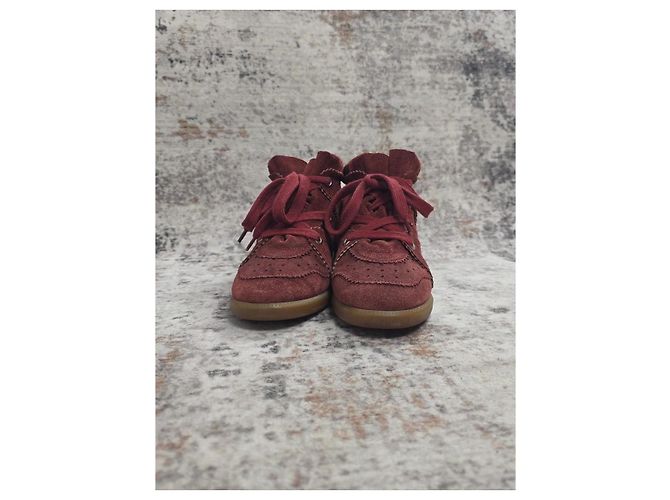 Isabel Marant Bobby High-Top-Sneaker Bordeaux Wildleder - Ansicht 8