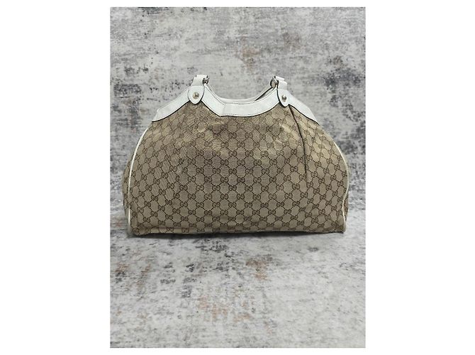 Borsa a Mano Gucci Sukey in tela monogram Beige - vista 3
