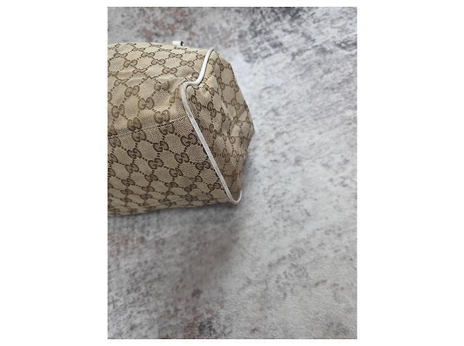 Borsa a Mano Gucci Sukey in tela monogram Beige - vista 7