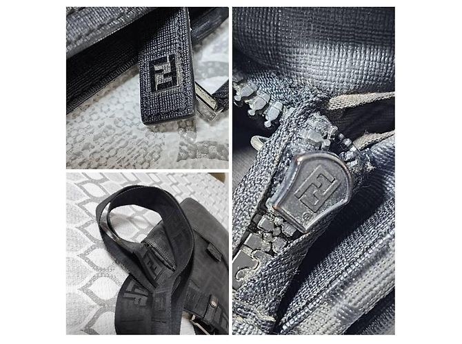 Fendi Borsa Messenger Piatta Zucca Nero/Grigio - vista 8