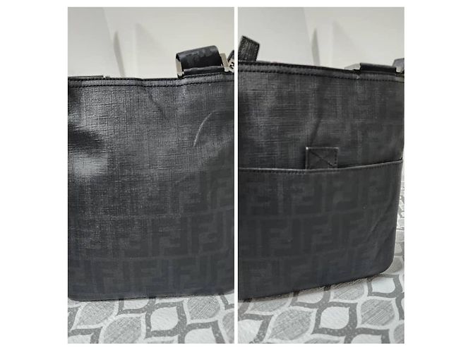 Fendi Borsa Messenger Piatta Zucca Nero/Grigio - vista 9