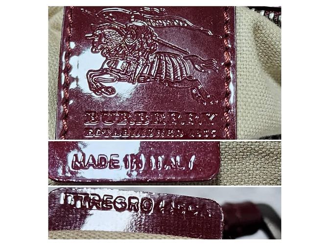 Burberry Borsa Bowling Heart Chester Tela Supernova Check e Pelle Verniciata Rosso Beige - vista 2