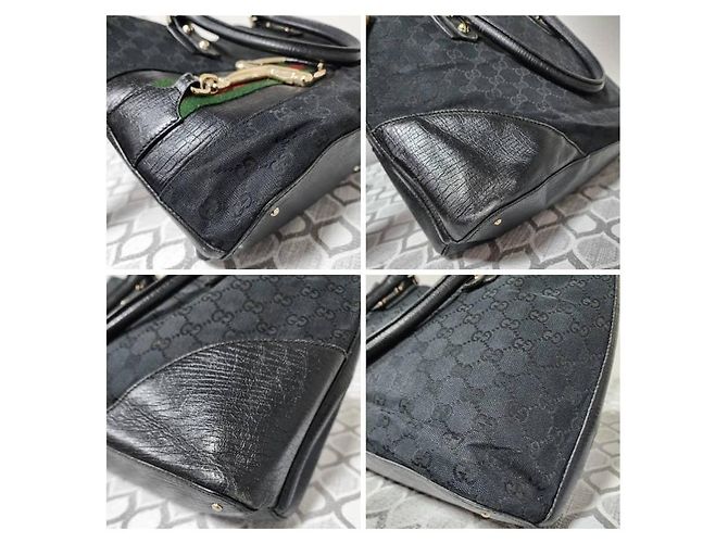 Gucci Borsa Tote GG Canvas Horsebit Nera Nero - vista 10