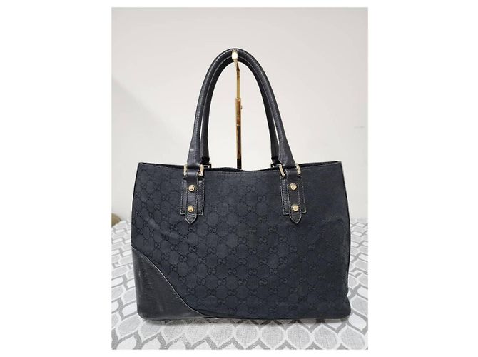 Gucci Borsa Tote GG Canvas Horsebit Nera Nero - vista 3