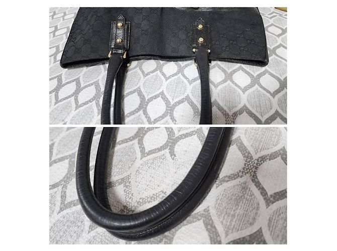 Gucci Borsa Tote GG Canvas Horsebit Nera Nero - vista 6