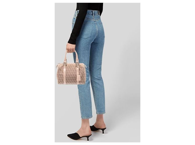 Fendi Zucchino FF Handtasche Beige Rosa Pink - Ansicht 18