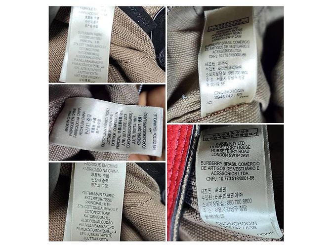 Burberry Ashby Borsa Hobo in Tela - Rosso, Beige, Marrone Nero - vista 4