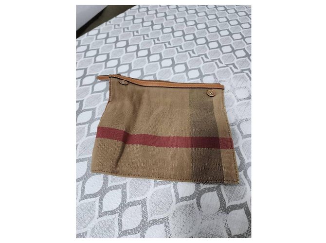 Burberry Ashby Borsa Hobo in Tela - Rosso, Beige, Marrone Nero - vista 5