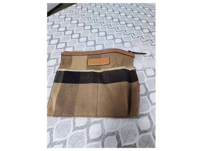 Burberry Ashby Borsa Hobo in Tela - Rosso, Beige, Marrone Nero - vista 7