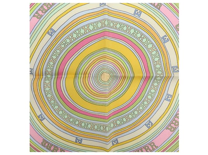 Sciarpa Hermès Carré 42 in seta multicolore - vista 7