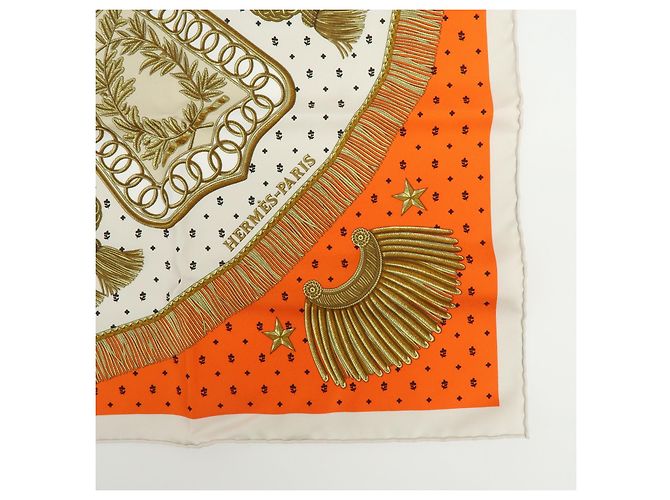 Hermès Carré 42 de seda naranja - vista 6