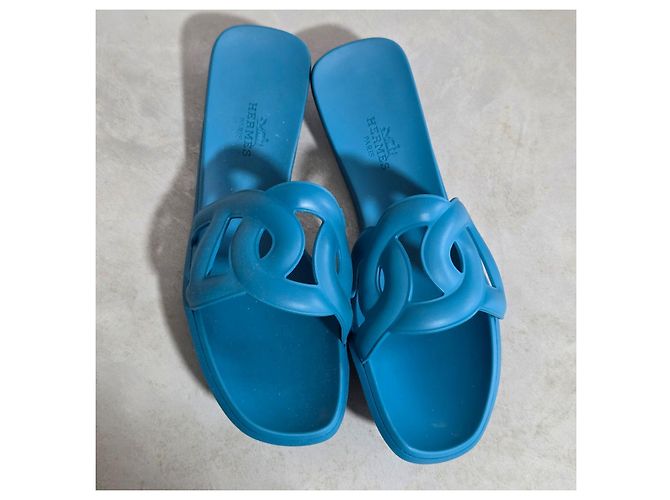 Hermès Izmir Aloha Ciabatte in gomma - Blu - vista 2