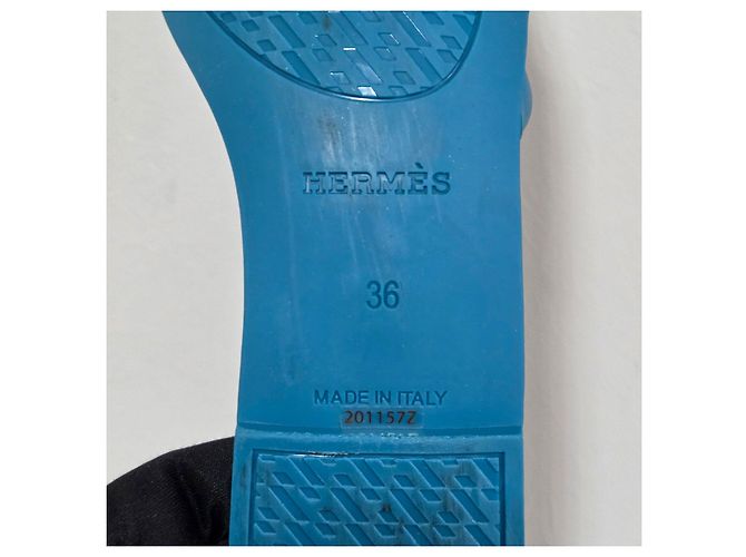 Hermès Izmir Aloha Ciabatte in gomma - Blu - vista 5